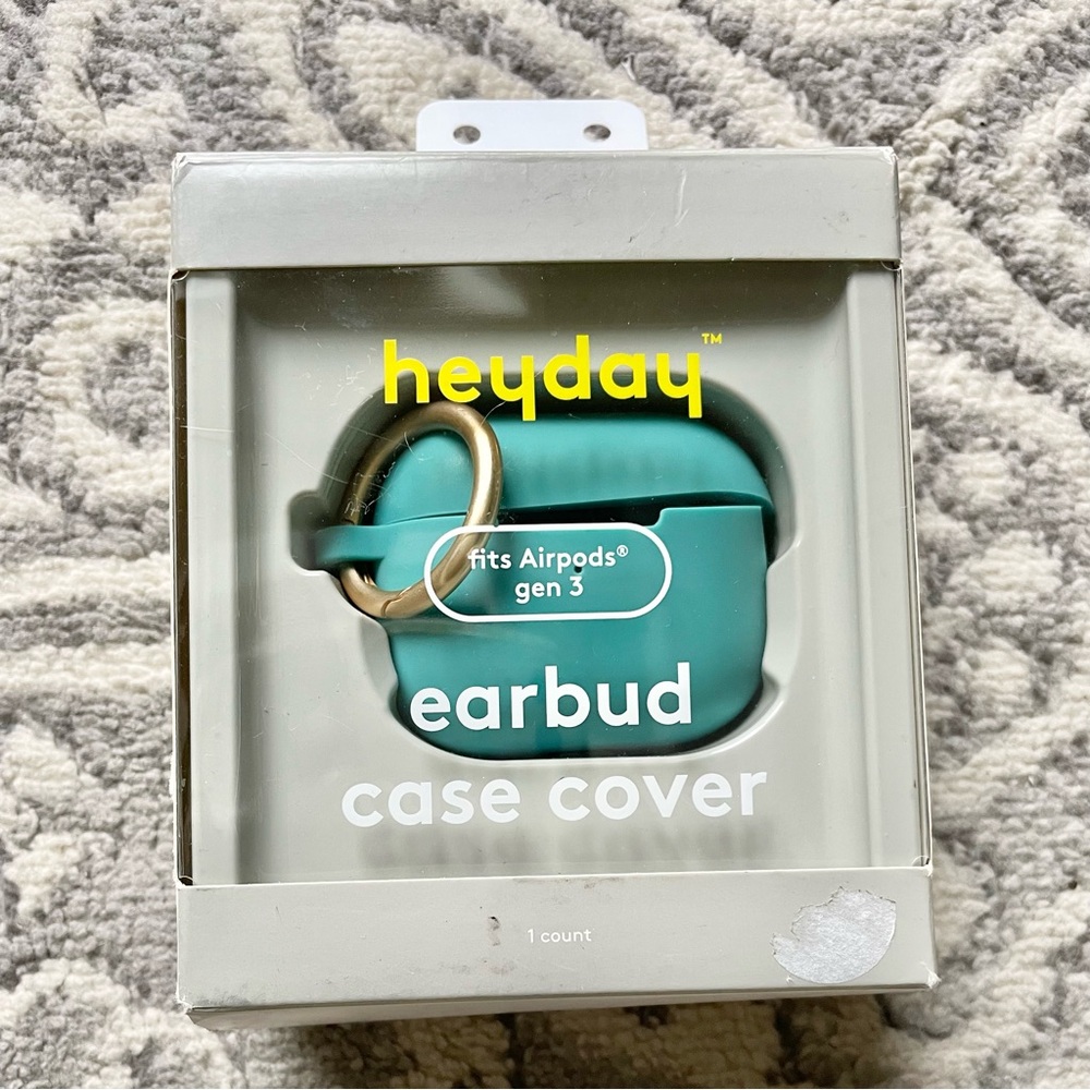 Heyday AIRPODS GEN 3 clip ring case bright teal New